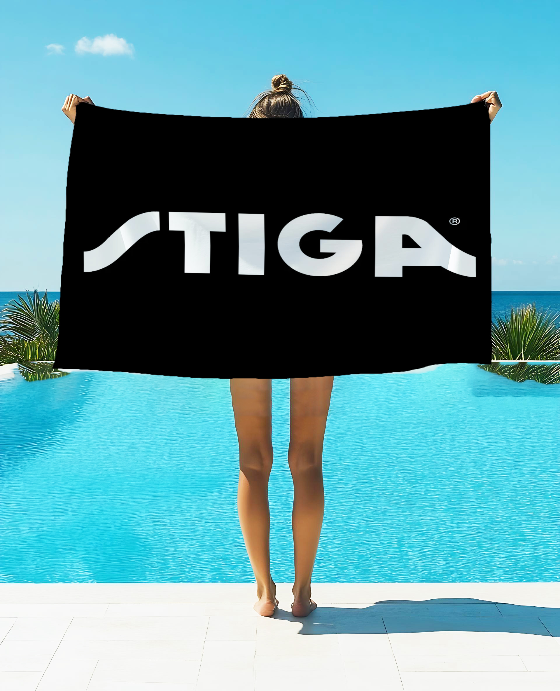 Table Tennis Logo Free - S-STIGA Table Tennis LOGO Beach Towel