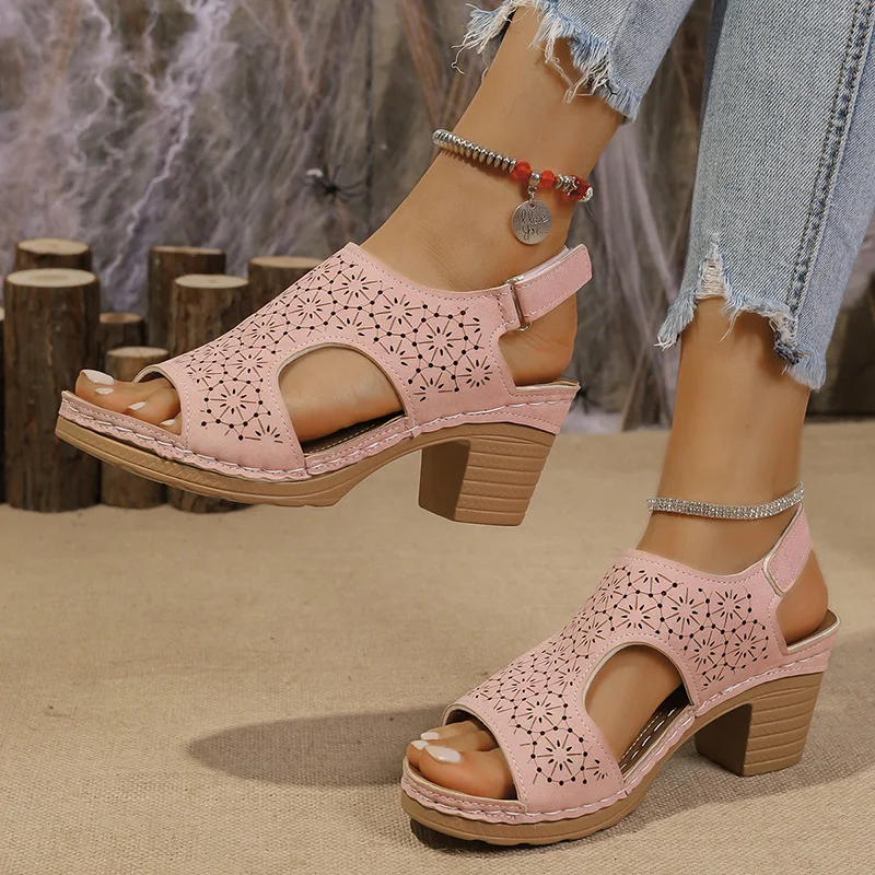 Hollow Out Women's High Heels  - Anti Loop Rubber ulasan dan harga