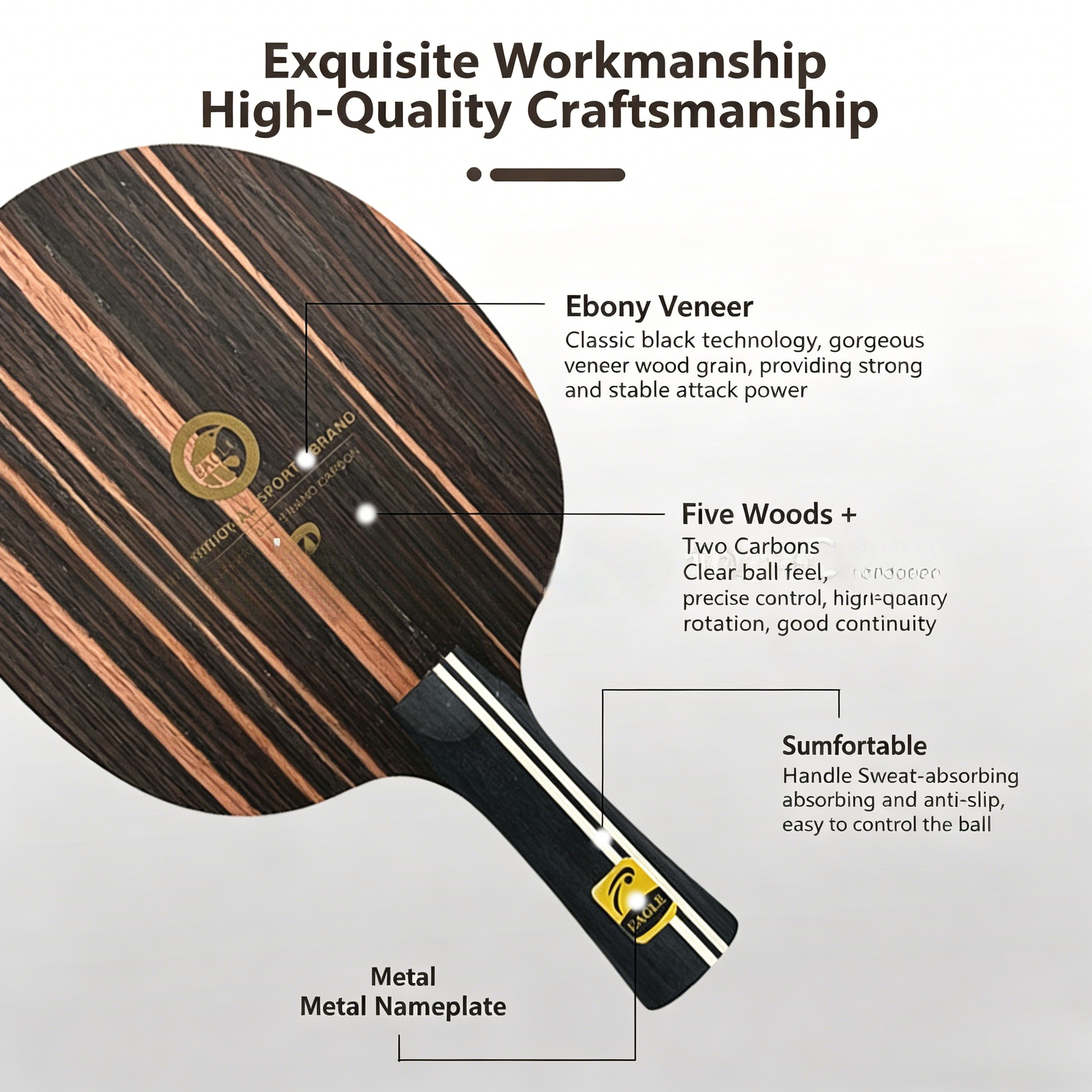 EAGLE-Z-5S 7-Ply Table Tennis  - Stiga Carbon Blade ulasan dan harga