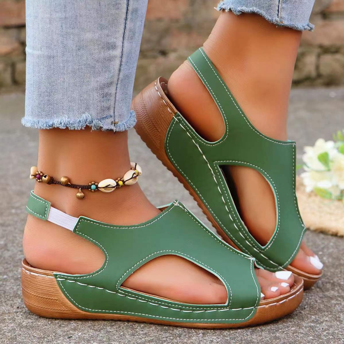 Women's Comfort Wedges Sandals - Anti Loop Rubber ulasan dan harga