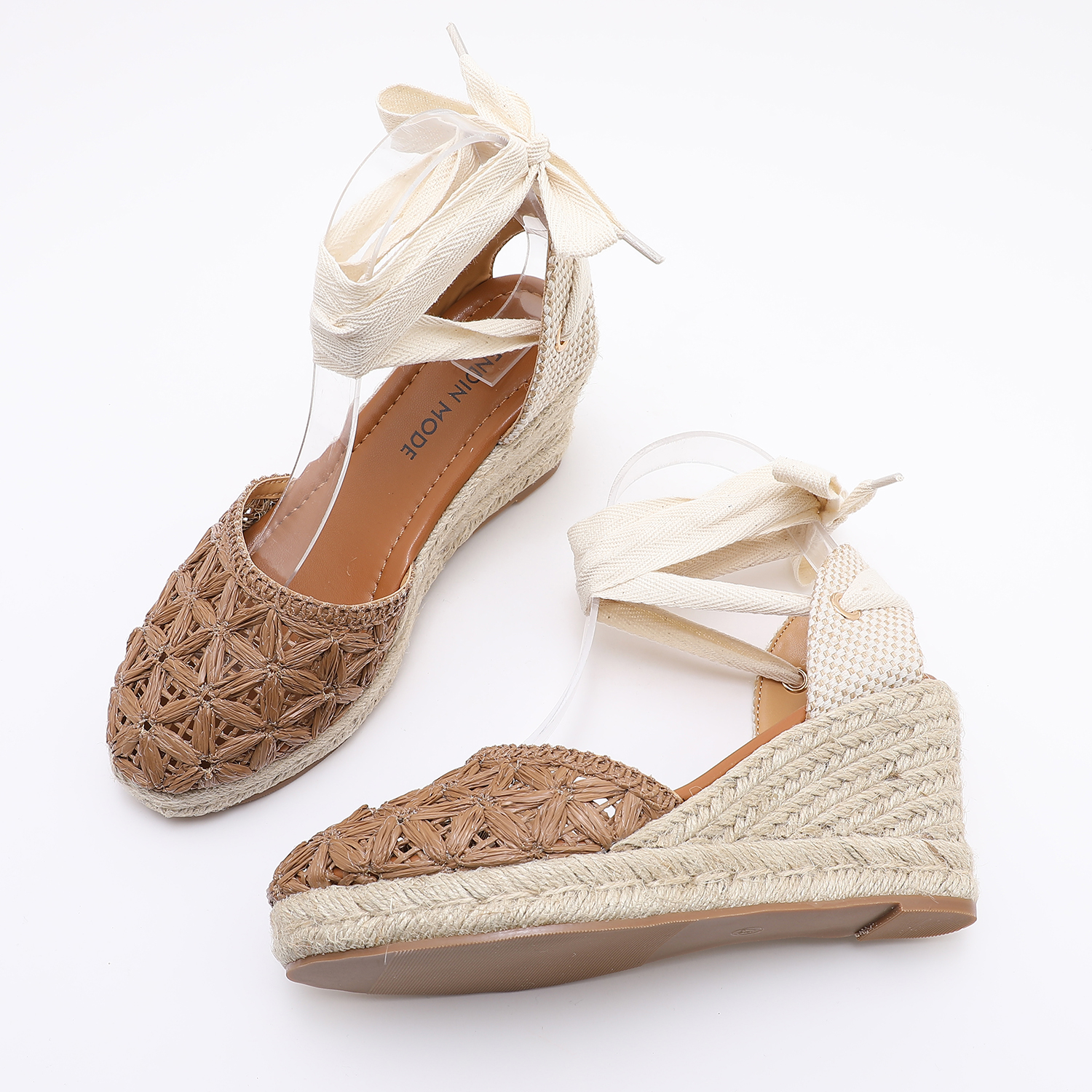 Straw Woven Thick-Soled Bow Ti - Anti Loop Rubber ulasan dan harga