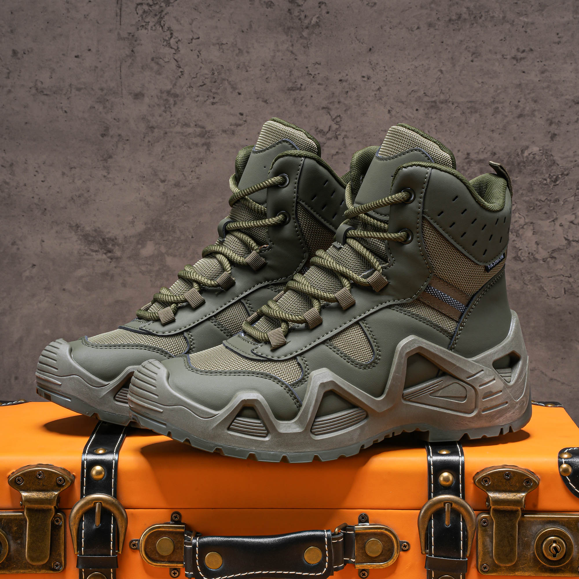 Men's high top boots, hiking b - Anti Loop Rubber ulasan dan harga