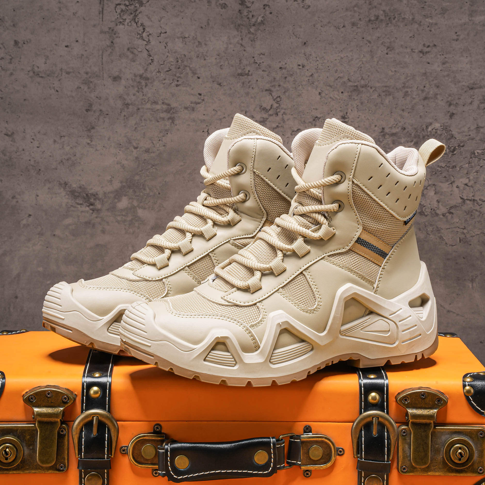 Men's high top boots, hiking b - Anti Loop Rubber ulasan dan harga