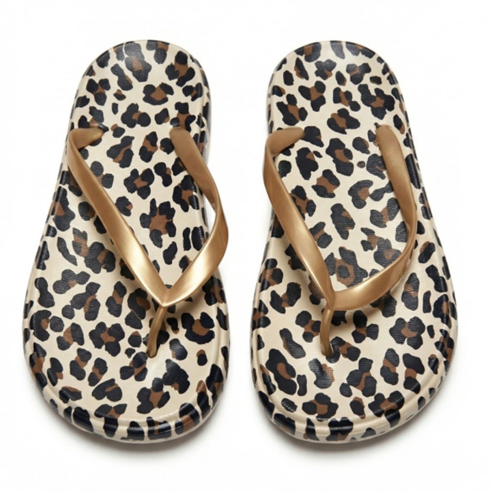 Simple All Match Leopard Flip  - Anti Loop Rubber ulasan dan harga