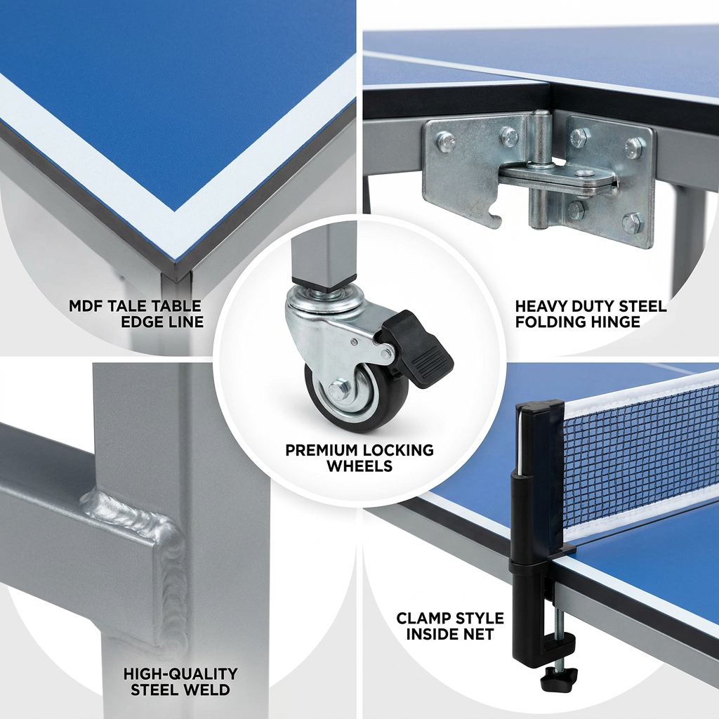 fj-Folding Ping Pong Table wit - Table Tennis Logo Free ulasan dan harga